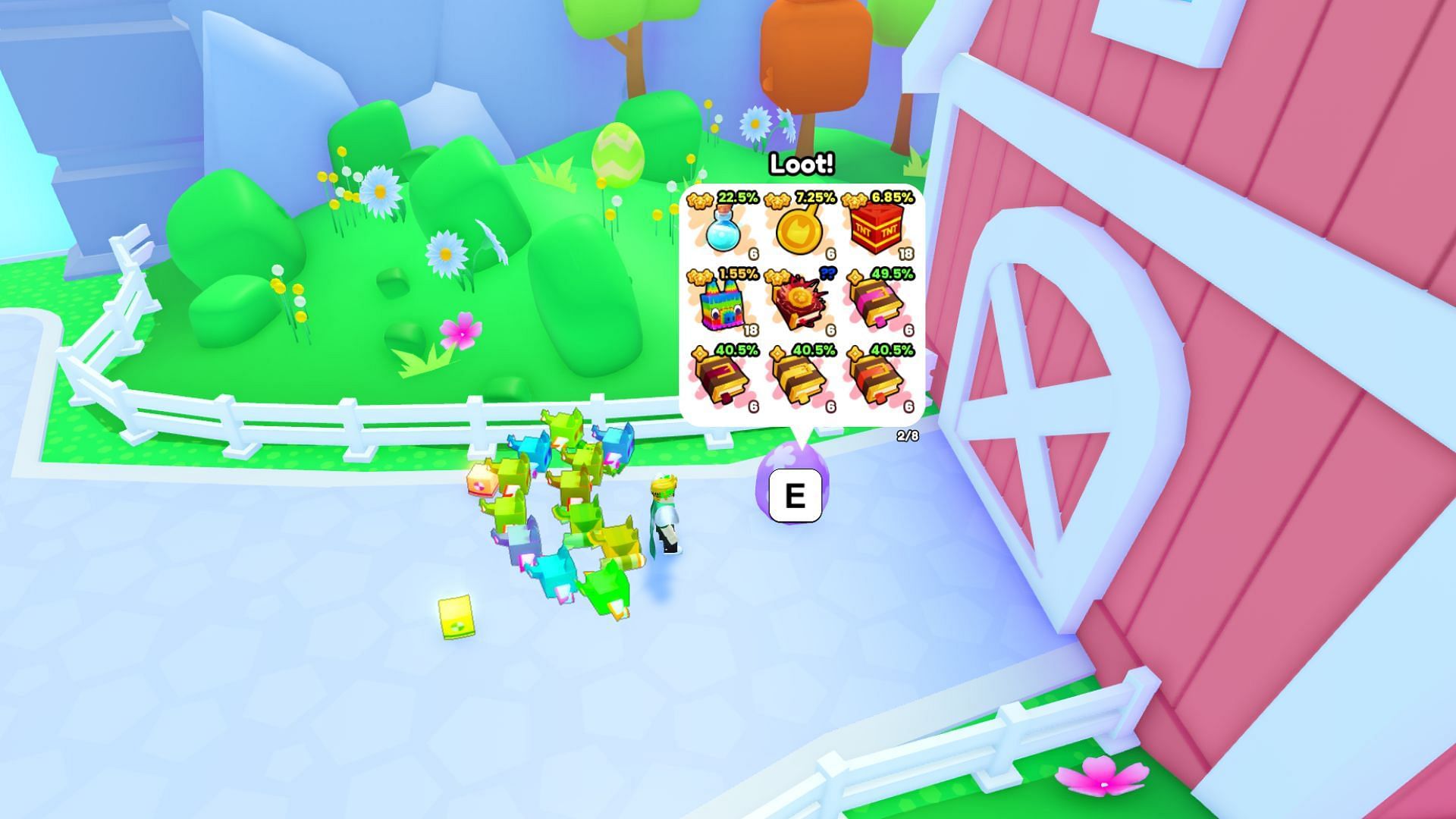 The Easter Eggs spawn every half an hour in the Pet Simulator 99 event area (Image via Roblox)